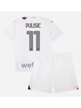 AC Milan Christian Pulisic #11 Replika Borta Kläder Barn 2023-24 Kortärmad (+ byxor)